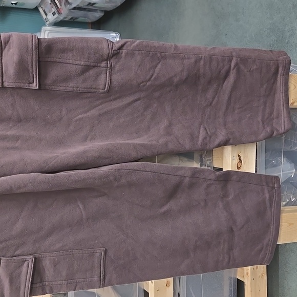 Tuff Athletics Size XL Chocolate Brown Fleece Lined Cargo Sweatpant - Picture 3 of 9